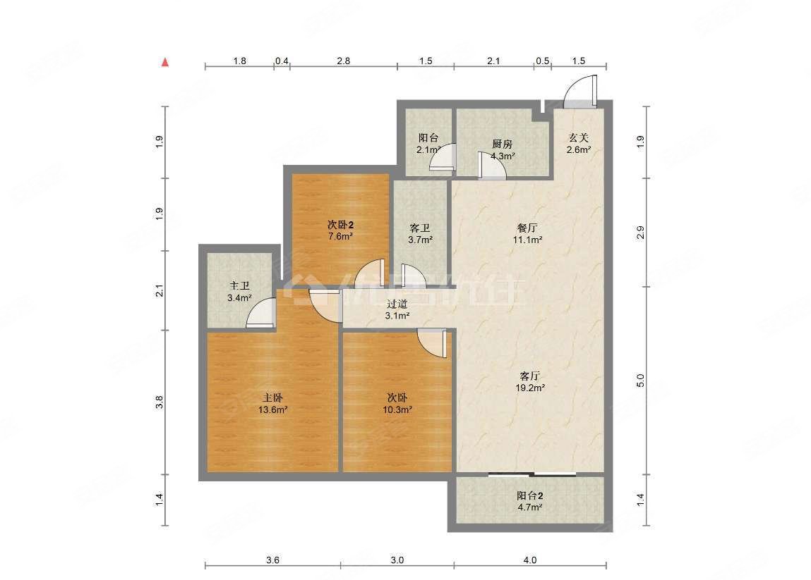 新隆紫苑3室2厅2卫113㎡南38.8万