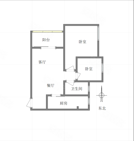 新城丽园2室2厅1卫88㎡南北112万