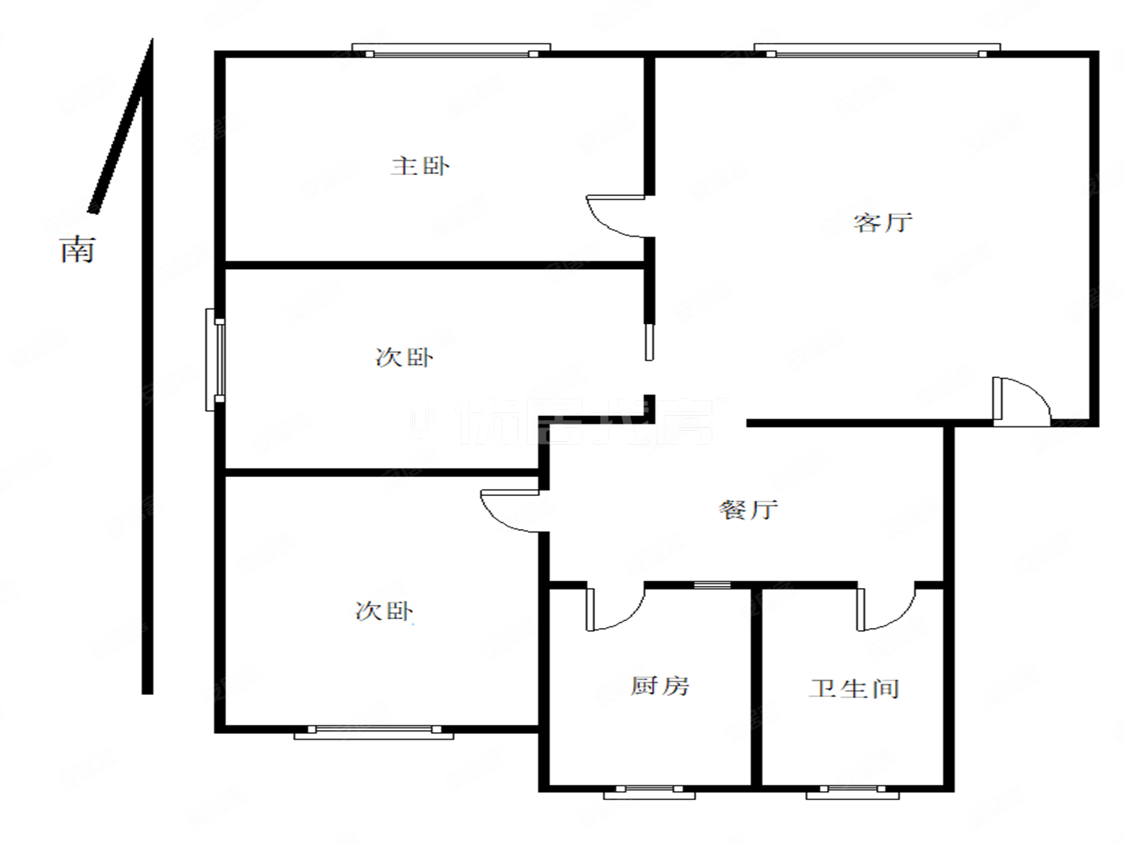 农大西区家属院3室2厅1卫88㎡南北185万