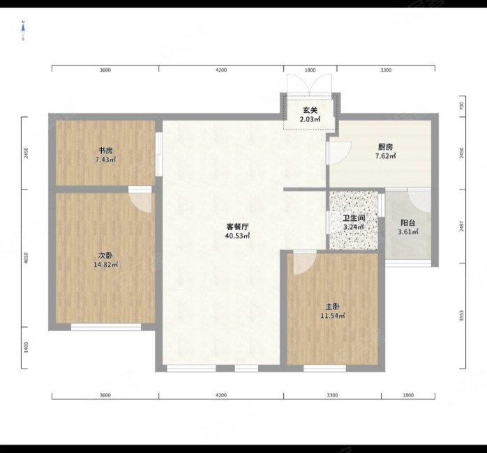 美洲故事3室2厅1卫112.05㎡南北148万