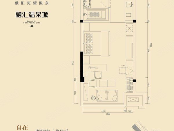 桂湖,温泉公寓朝南视野开阔,家电可配,户型方正景光好,晋安租房-福州