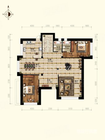 中国院子5室4厅5卫393.6㎡南2580万