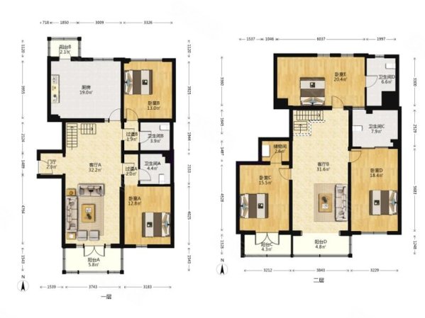 吉庆里小区(西区)5室3厅4卫236.67㎡南北2150万