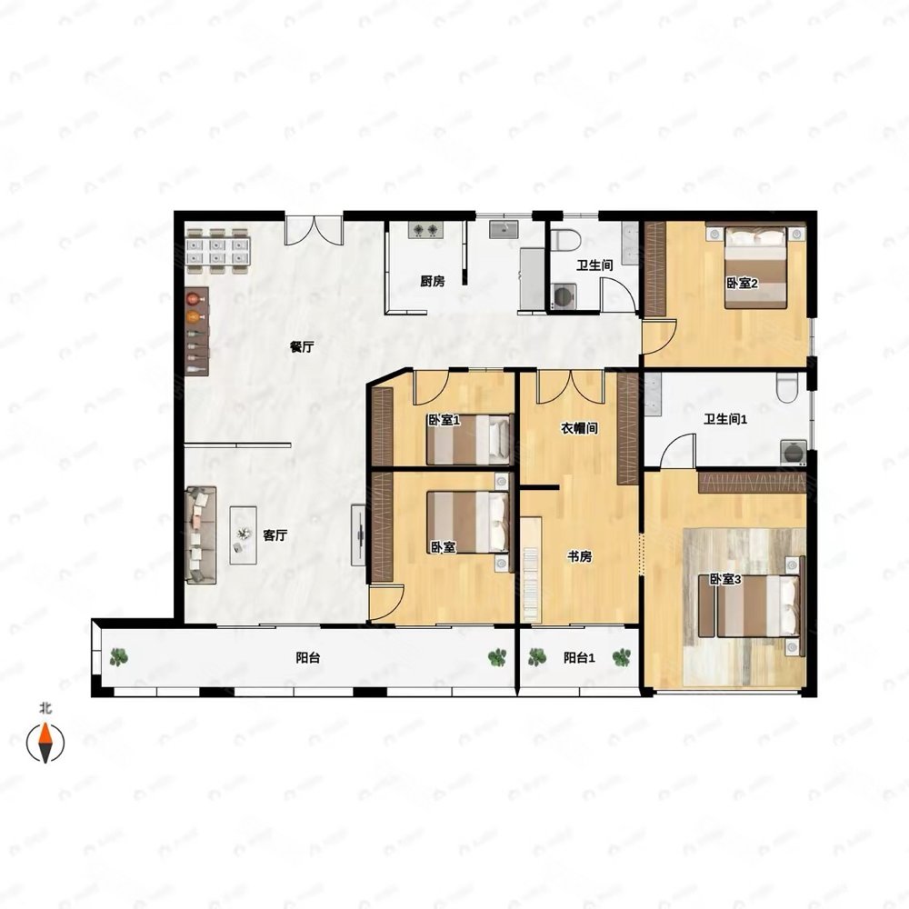 世欧上江城a区4室2厅2卫151.71㎡南399万