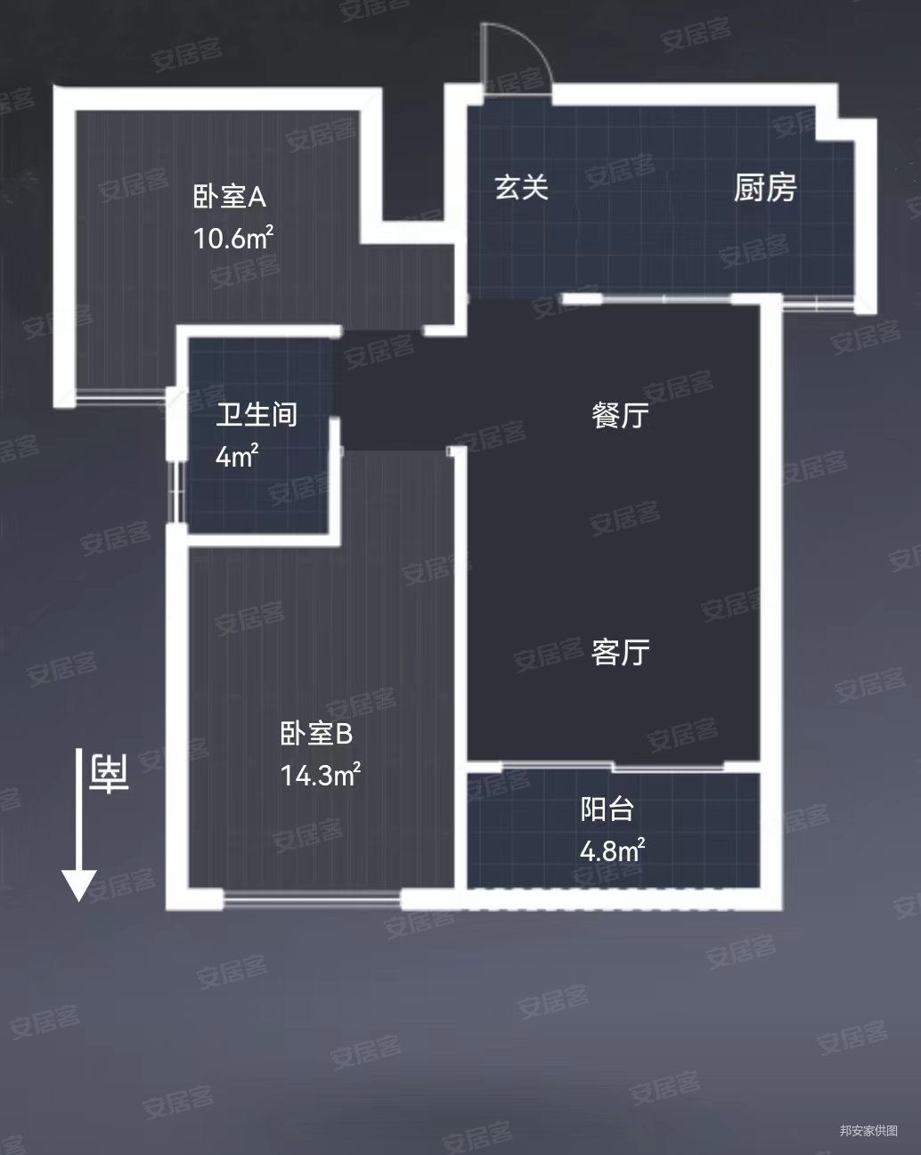 钰海绿洲(坦洲)2室2厅1卫77.31㎡南95万