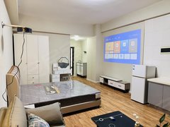 银川兴庆丽景街带投影仪  绿地21城  可短租 可月付  家具家电齐全出租房源真实图片