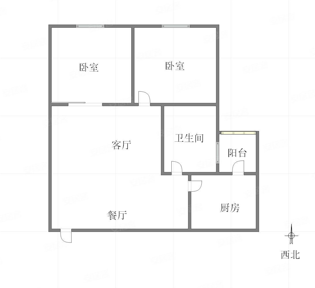 芸峰天梭派2室0厅1卫49.91㎡西北52万