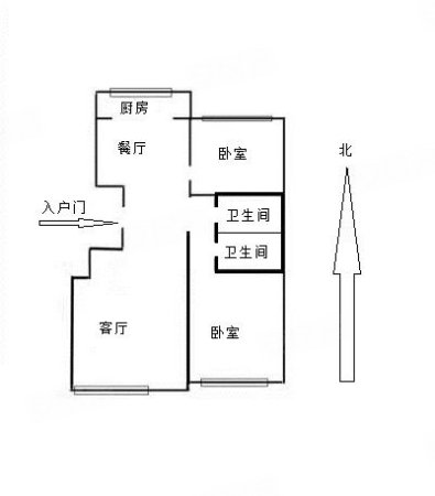 柏林山水2室2厅2卫99.5㎡南北190万