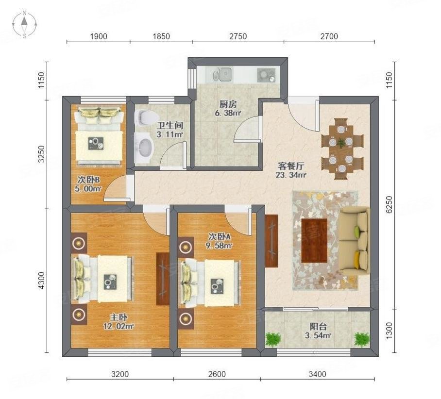 保利华庭二手房,169万,3室2厅,1卫,94.22平米-济南安居客