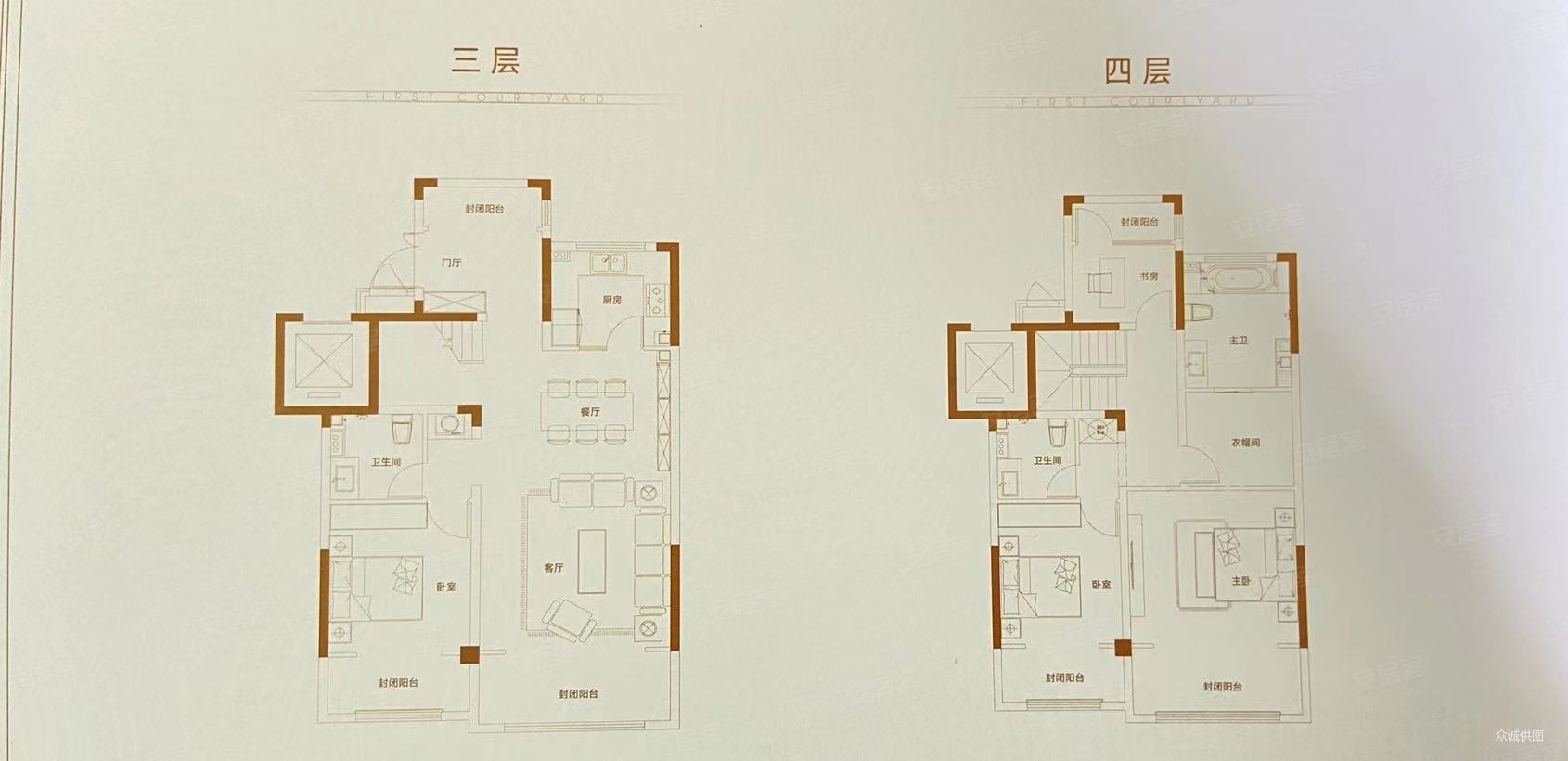 雪山金茂逸墅4室2厅3卫165.9㎡南268万