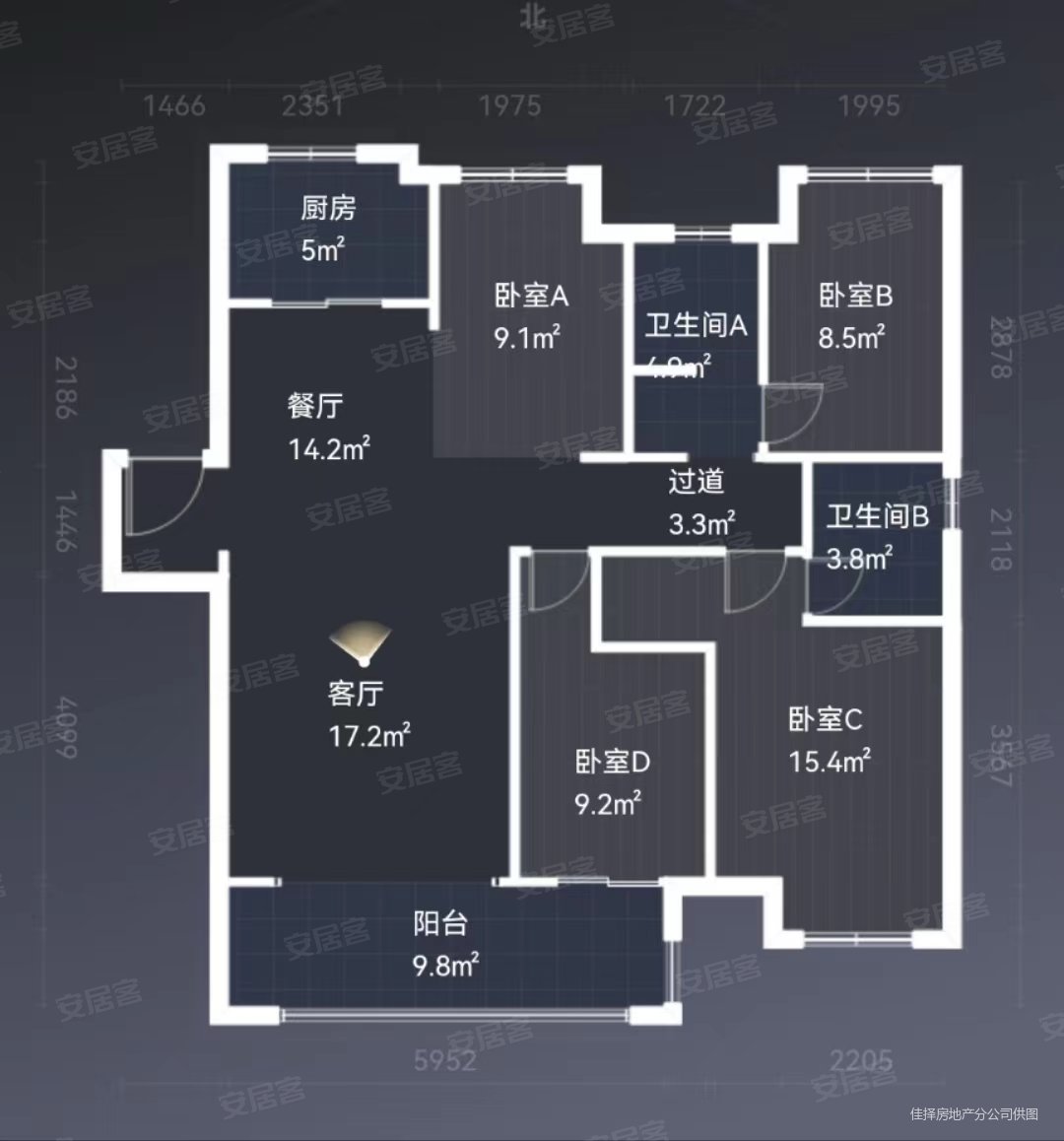 西城水恋(一期)3室2厅2卫142㎡南北62万