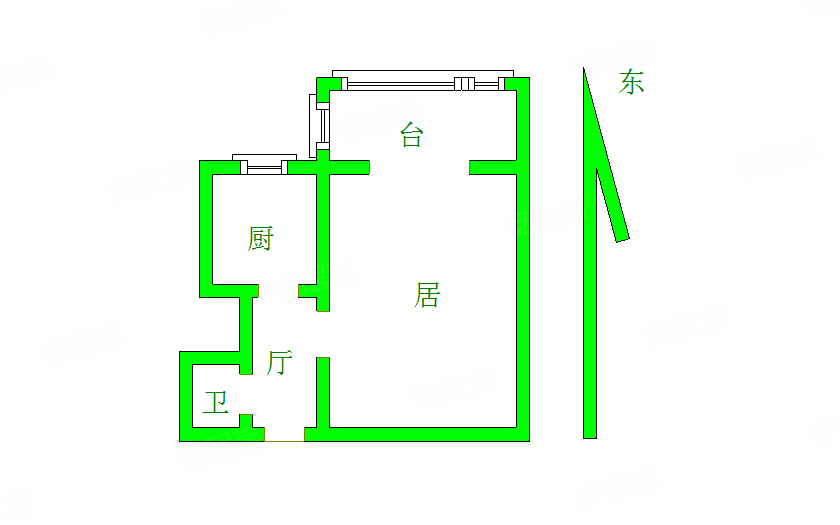 盈江西里1室1厅1卫22.58㎡东43万