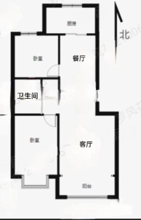 通嘉世纪城1区2室2厅1卫86㎡南北53万