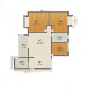 明珠小区3室2厅2卫110.15㎡南北98万