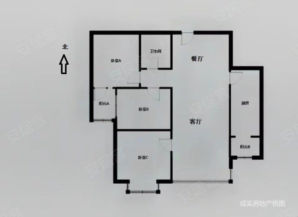 山水郡3室2厅1卫115㎡南北188万