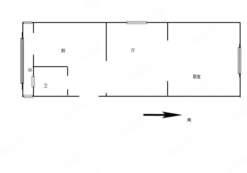 宇萃里1室1厅1卫51.38㎡南北85万