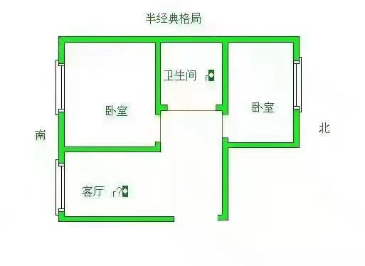 铁西铅矿家属楼2室1厅1卫50㎡南北11.5万