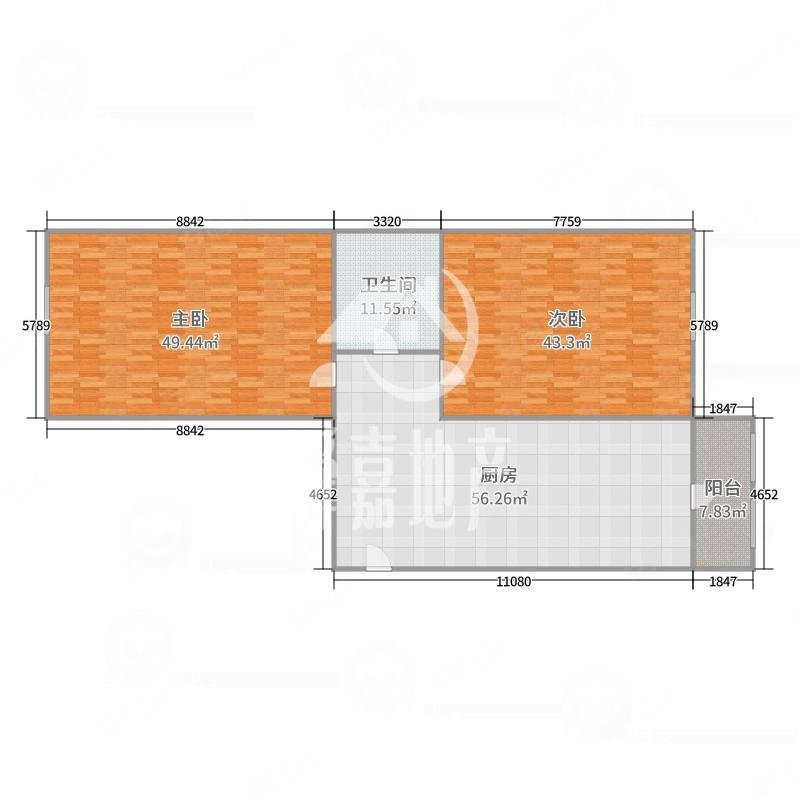 木兰小区2室0厅1卫50㎡南北56万