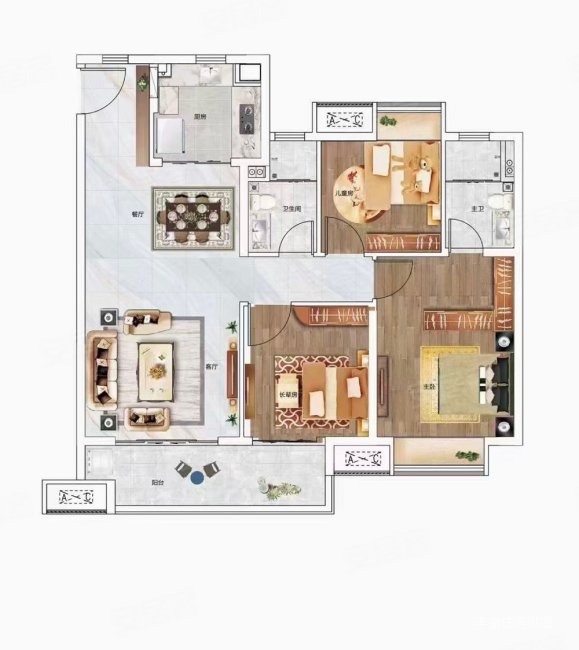 翰林苑大户型 正宗南北通透 八米超大阳台 视野开阔吾悦广场侧