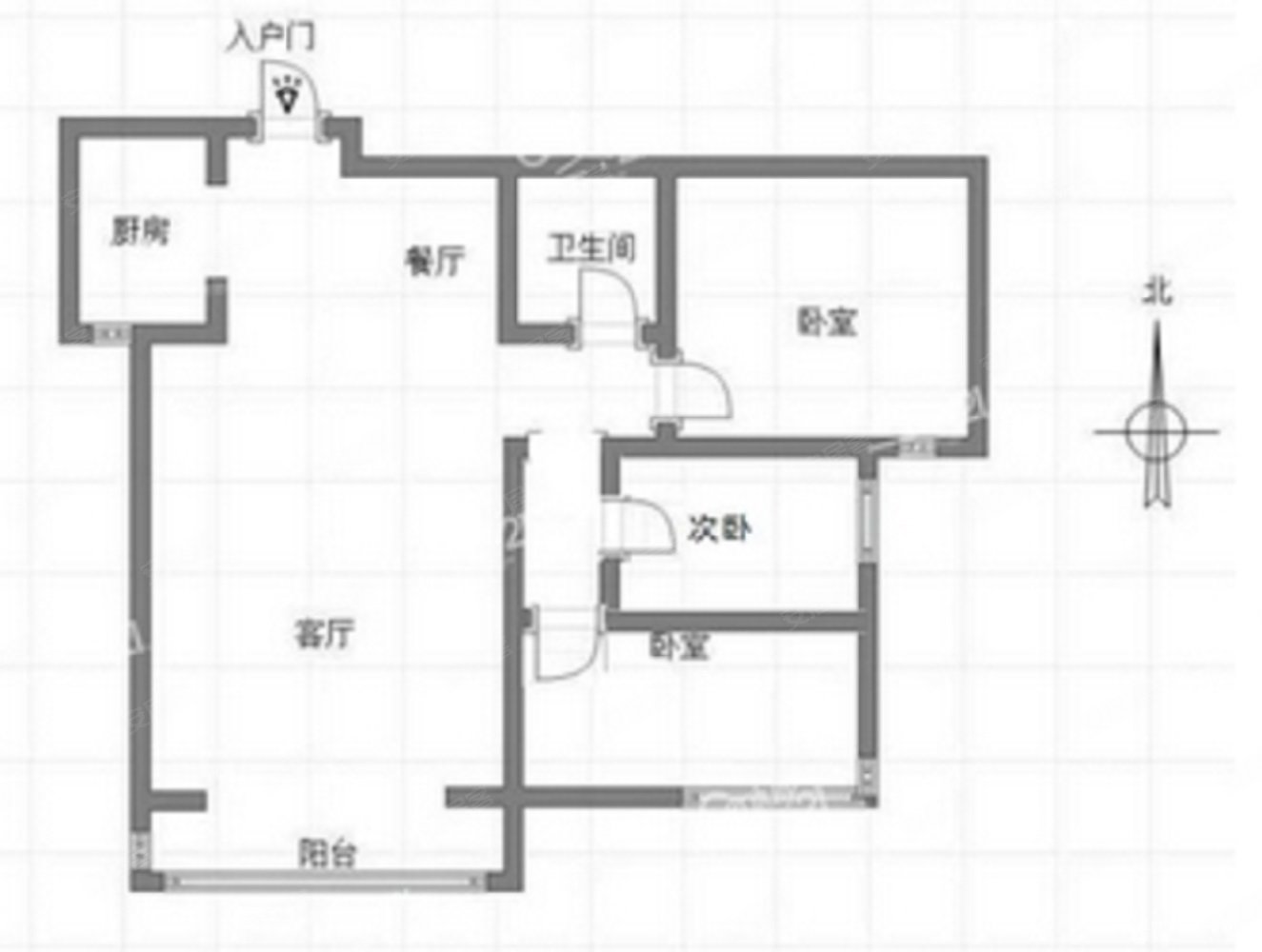 文博苑3室1厅1卫104.45㎡南北91万