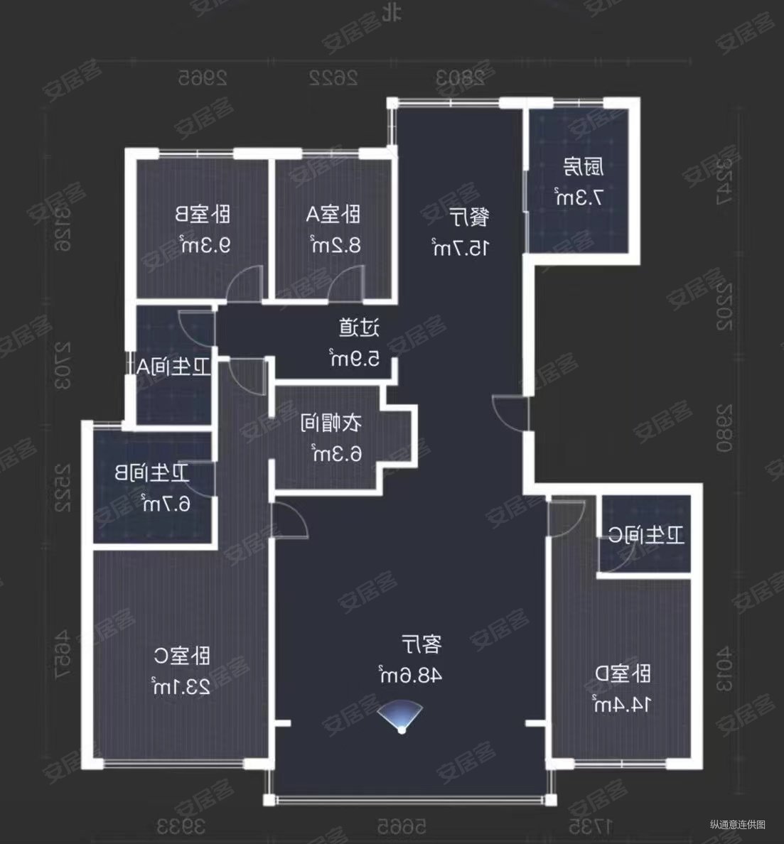 好位置边户不临路|精装四房诚心出售,金茂如意府二手房,720万,4室2厅