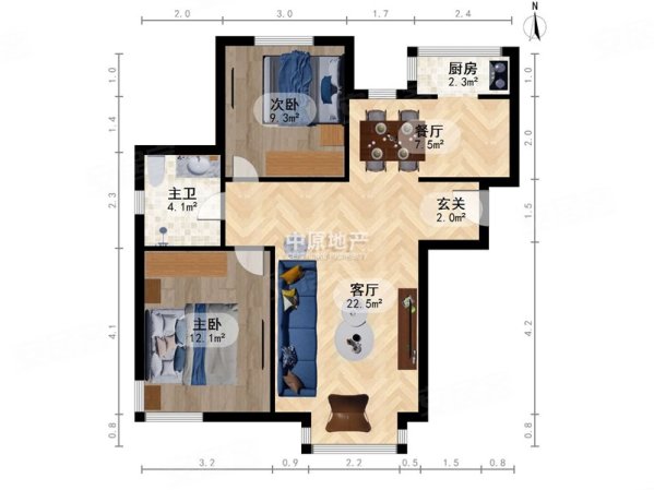 柴楼新庄园隆园2室2厅1卫92㎡南102万