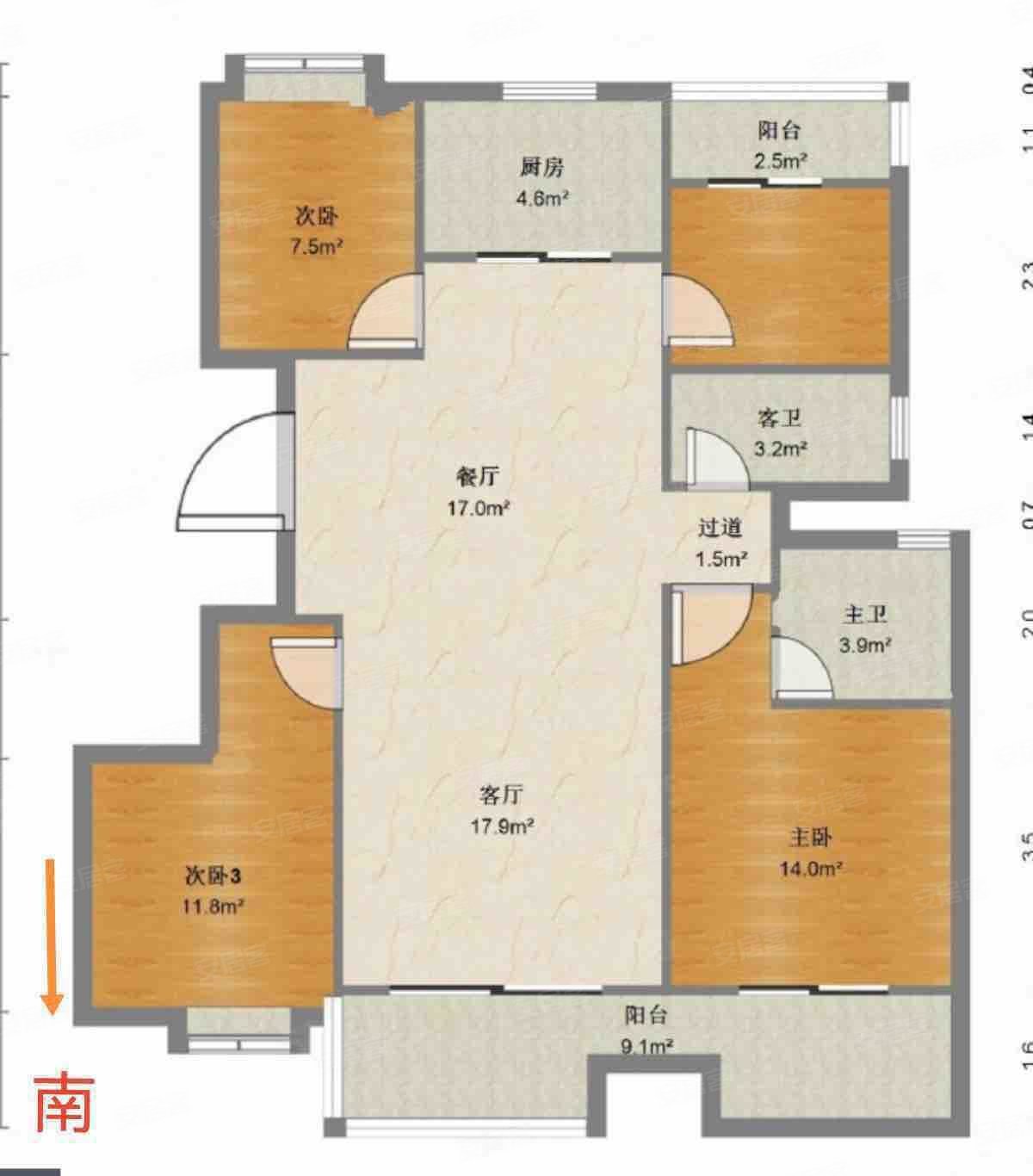 纯毛坯洋房,户型好,采光好,位置好,房东诚售,看房随时,华润江南府(北