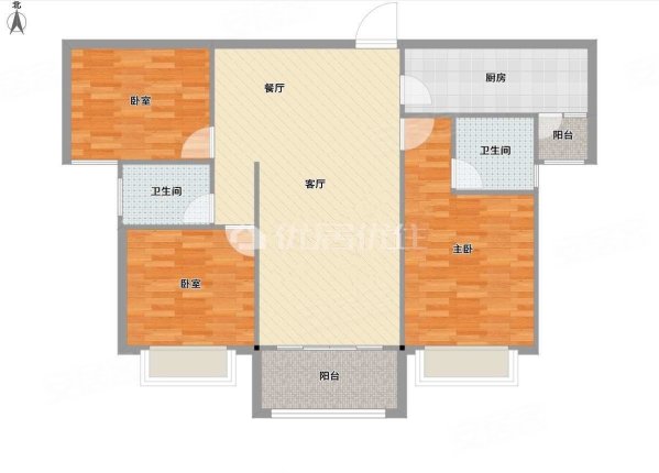 瀚林华府3室2厅2卫122㎡南119万