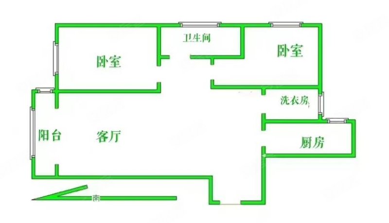 滨河城上城2室2厅1卫108㎡南北97万