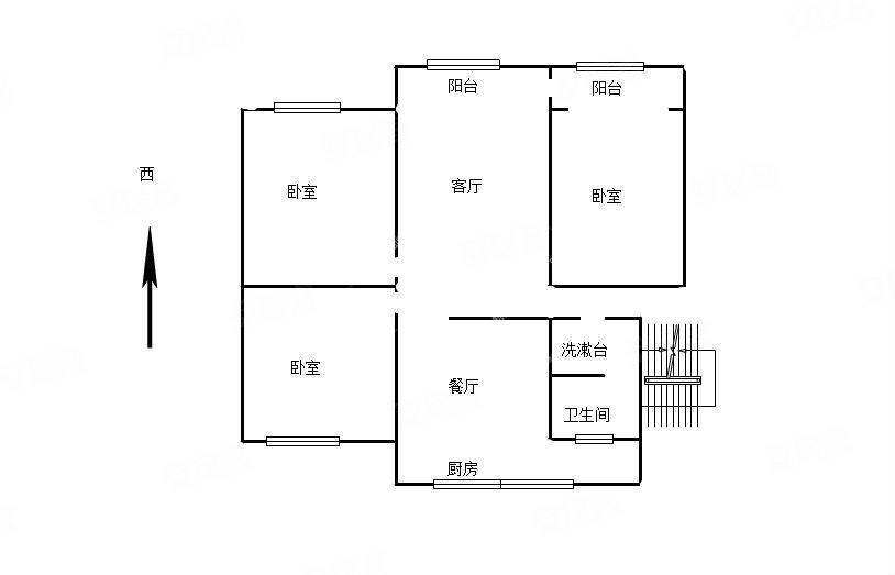 省委5号院3室2厅1卫81㎡东西136万