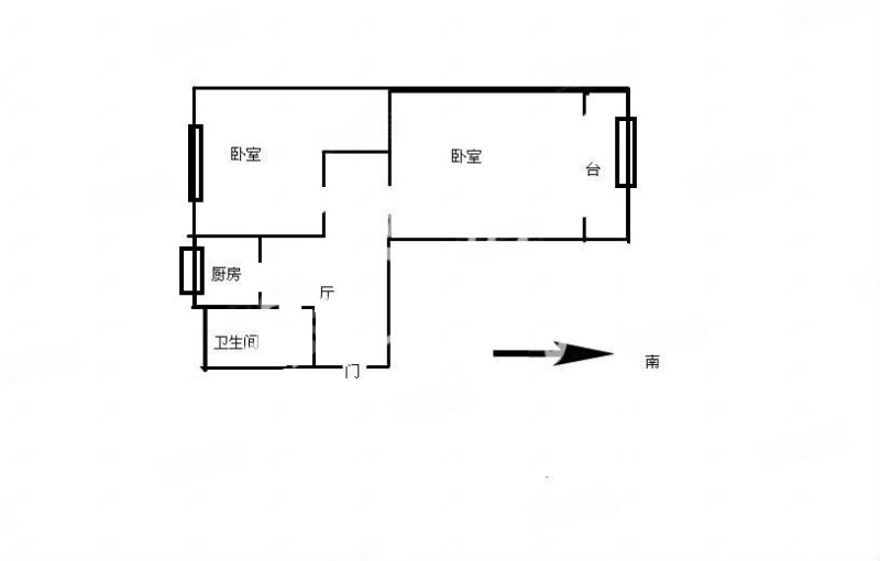 安达里(北辰)2室1厅1卫53㎡南北40万