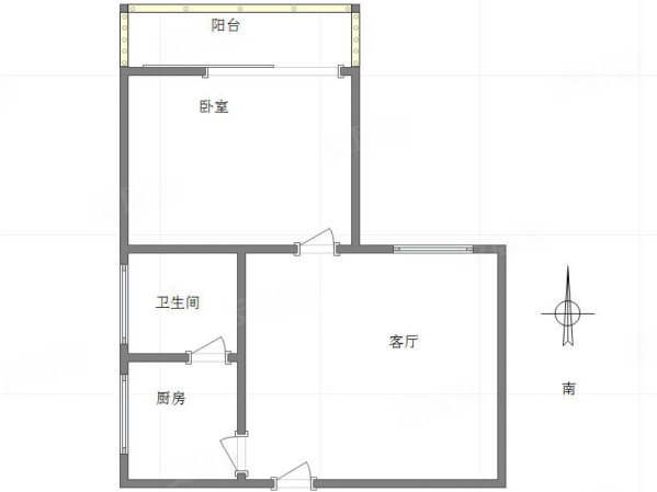 中华坊紫园1室1厅1卫47㎡南60万