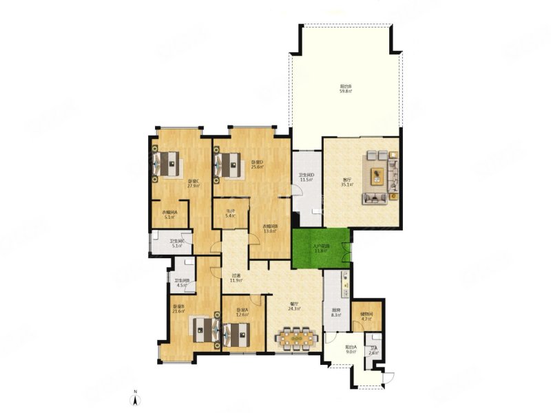 容桂碧桂园4室2厅3卫320.36㎡南380.5万