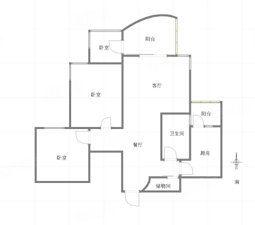 回龙湾小区3室2厅1卫98㎡南北89万