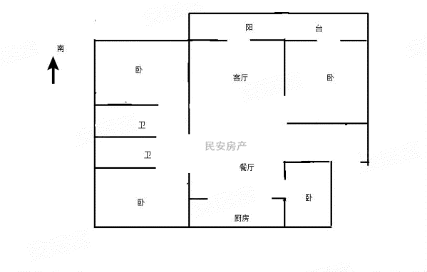 高速时代公馆4室2厅2卫119.2㎡东南118万