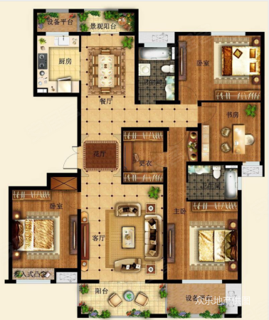 京武浪琴山(别墅)4室2厅3卫229.93㎡南978万