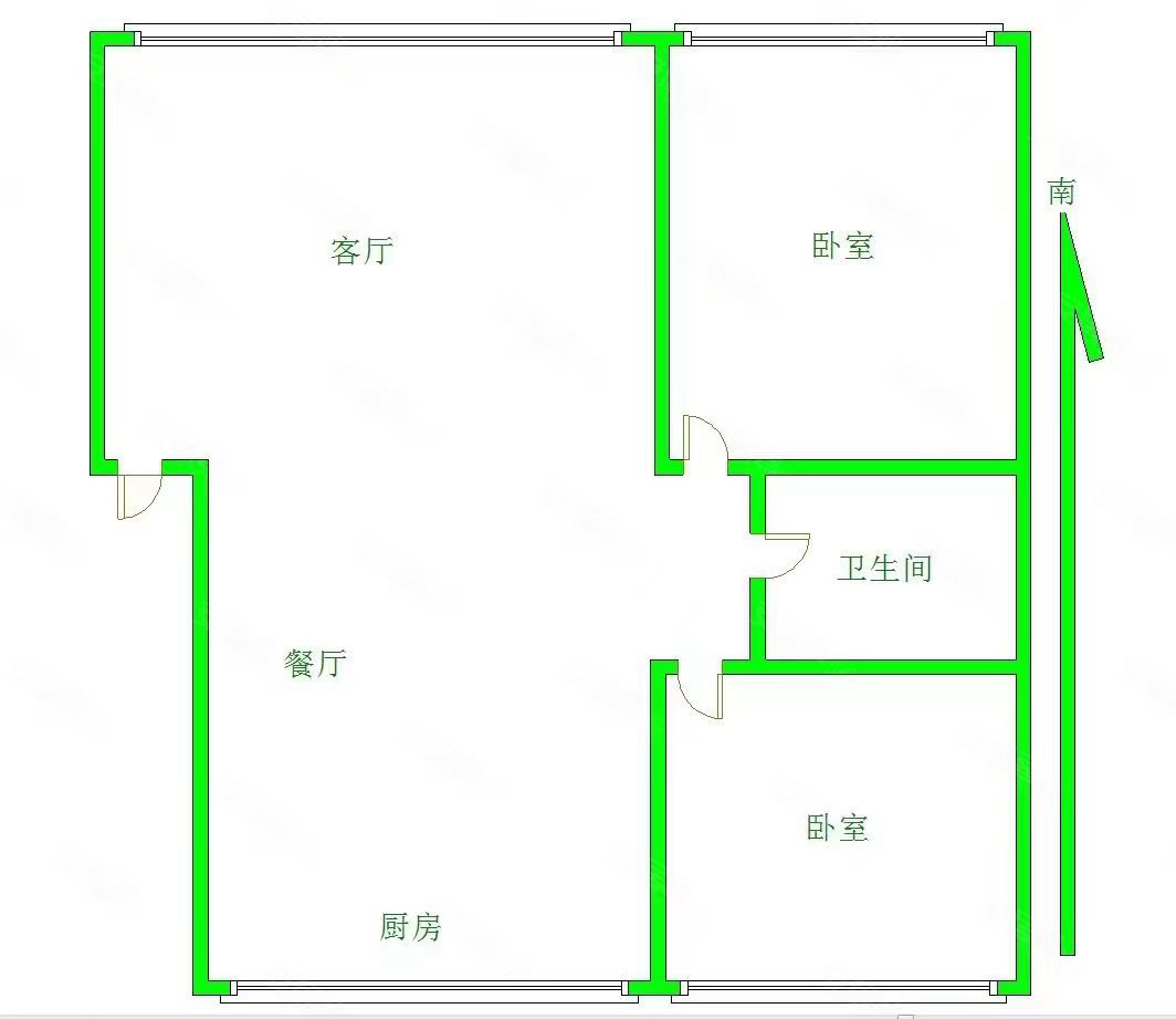 学府佳苑2室2厅1卫106㎡南北69.8万