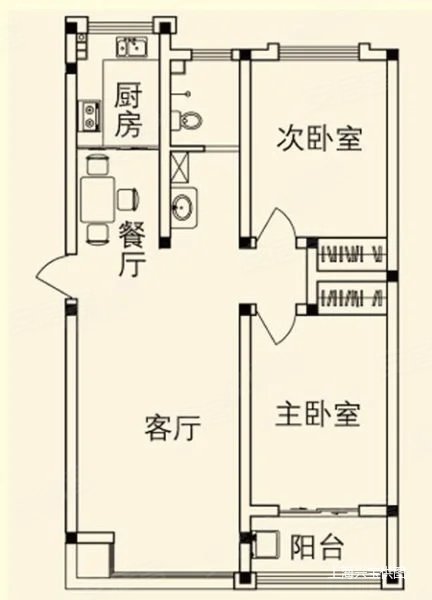 武定大楼2室2厅1卫81.7㎡南609万