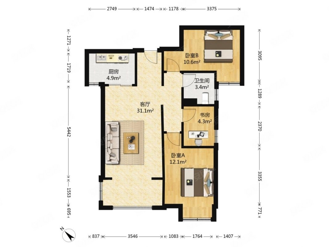 海伦春天(四期) 刚需小三居 装修好 临地铁 商品住宅