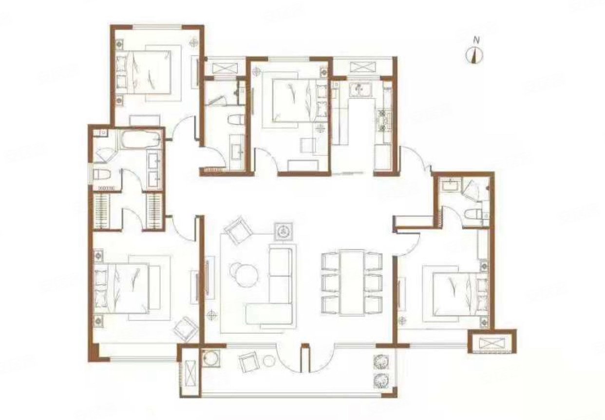 红星天铂二期171平346万4室2厅3卫