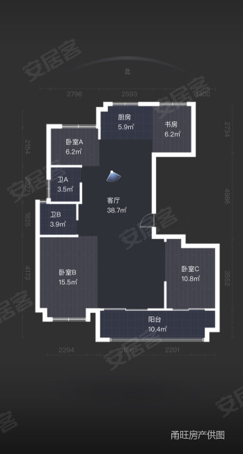 维科望江府4室2厅2卫129㎡南390万