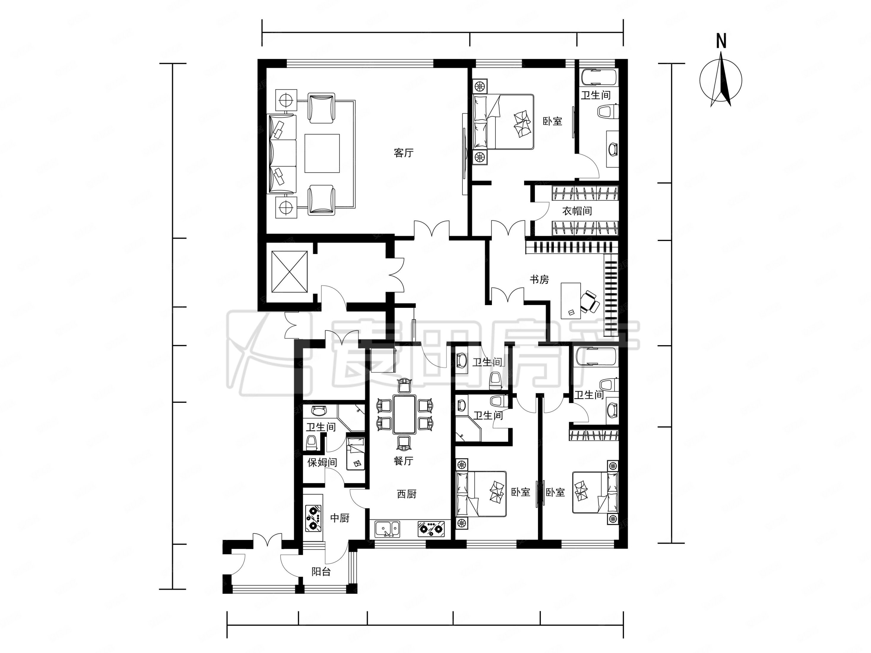 缘溪堂3室2厅5卫347.82㎡南北3500万