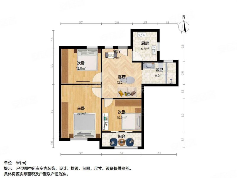 天润城  天润城16街区北区  3室  2厅