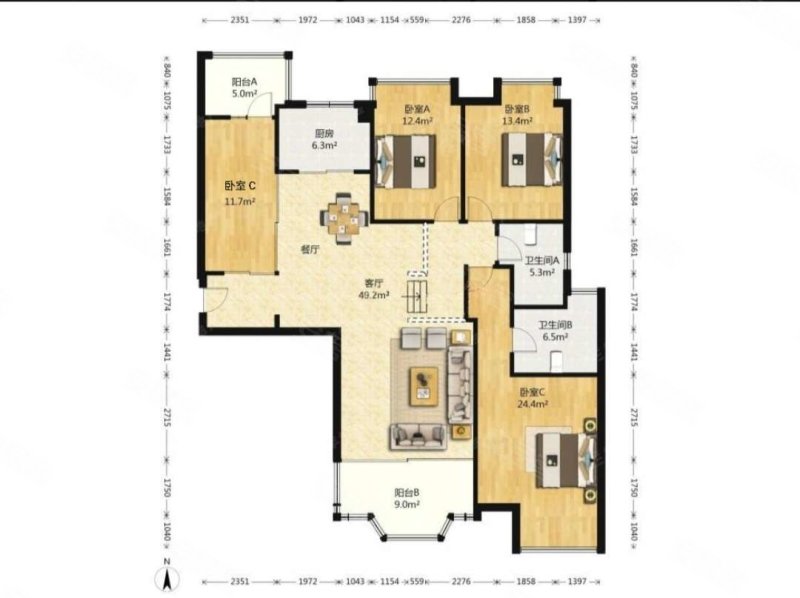 骏景花园 4 房  177 方 繁华地段 配套成熟 近地铁