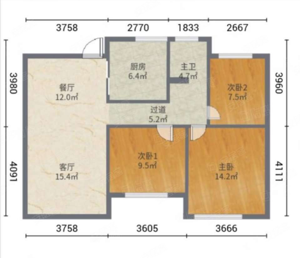 小三房 商品住宅 装修好 满二 小区新 板楼 诚心出售,景瑞望府二手房