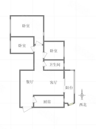 恒大嘉州城3室2厅1卫89㎡东北145万