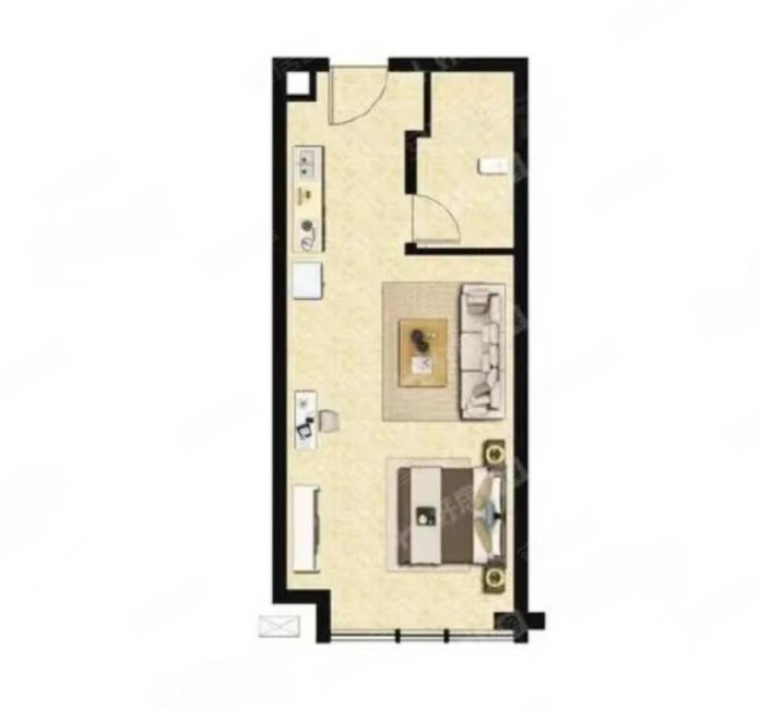 一室一厅.复式公寓,楼层好.采光充足,房东急售.