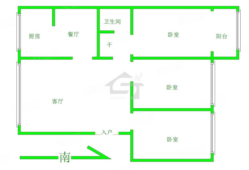 金都苑3室2厅1卫131㎡南北107万