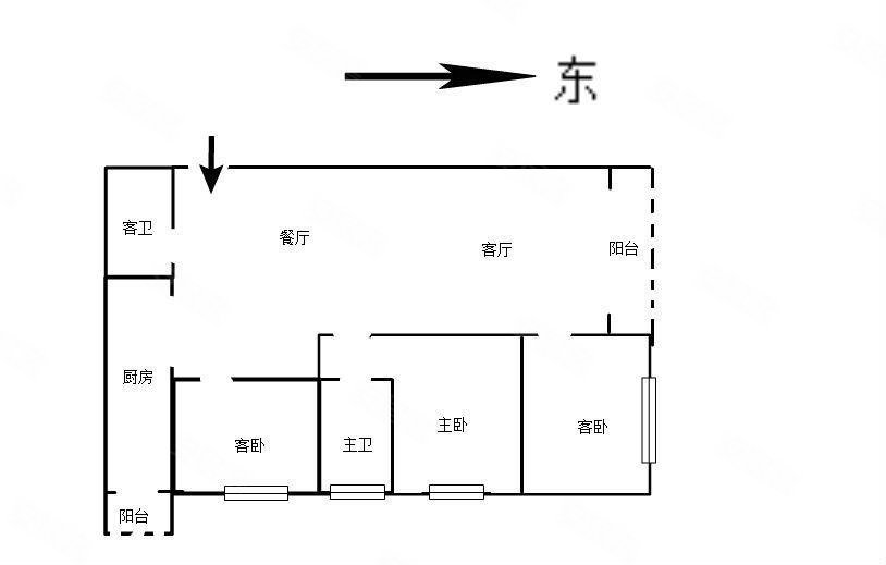 润城九重锦3室2厅2卫109.39㎡东南150万