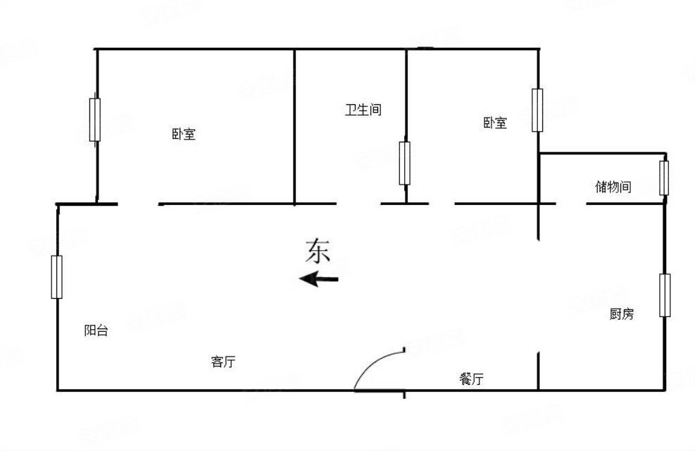 绿景花苑(一期)2室2厅1卫111.38㎡东西86万